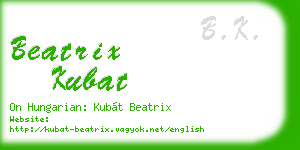 beatrix kubat business card