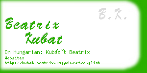 beatrix kubat business card